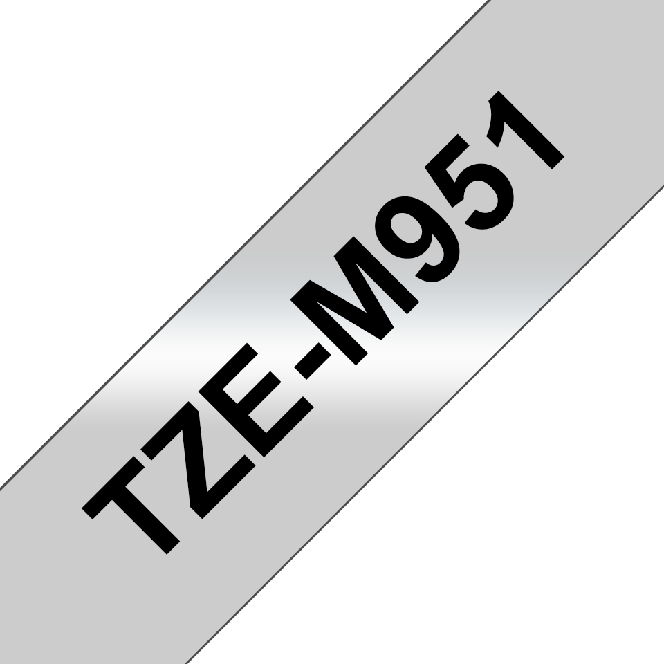 BROTHER Tape 24mm Mat Metalic Black On Silver