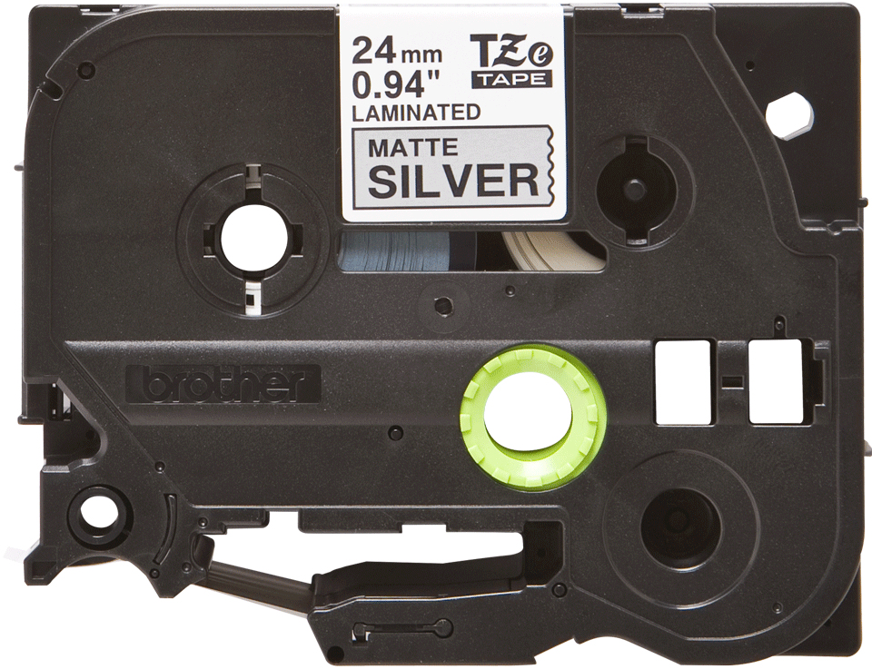 BROTHER Tape 24mm Mat Metalic Black On Silver