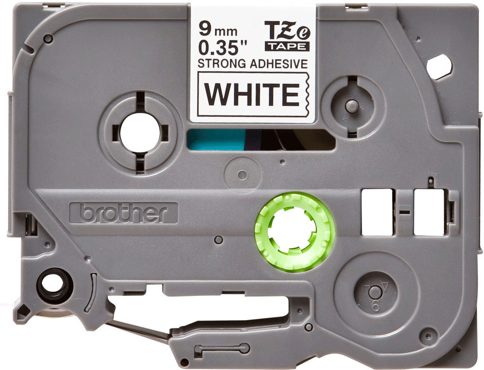 BROTHER Tape 9mm Black On White Strong Adhesive (tze-s221)