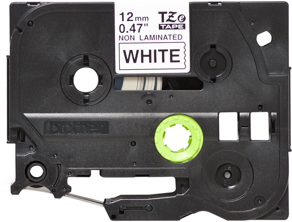 BROTHER Tape 12mm Non Lami Black On White (tze-n231)