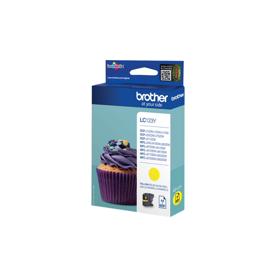 BROTHER Ink Cartridge - Lc123y - 600 Pages - Yellow