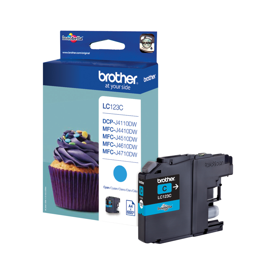 BROTHER Ink Cartridge - Lc123c - 600 Pages - Cyan