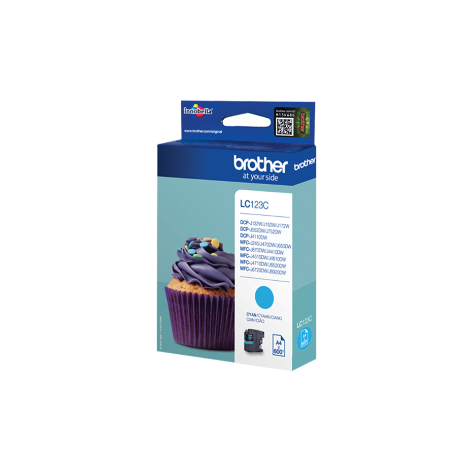 BROTHER Ink Cartridge - Lc123c - 600 Pages - Cyan