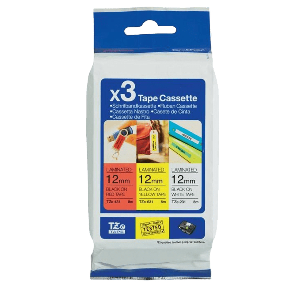 BROTHER Tze-31m3 12mm 8m 3-pack With Tze-231/431/631