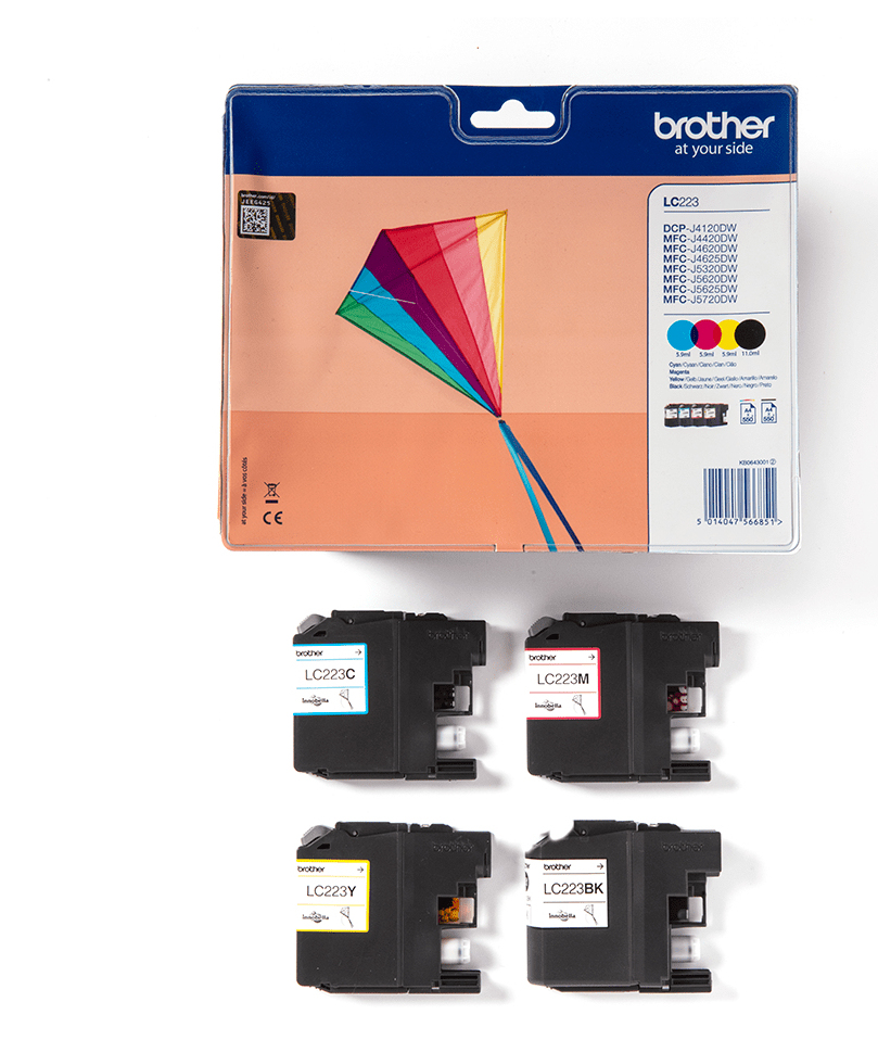 BROTHER Ink Cartridge - Lc223 - Multipack - 550 Pages - Black / Cyan / Magenta / Yellow