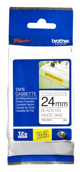 BROTHER Tape 24mm Black On White (tze-s251)
