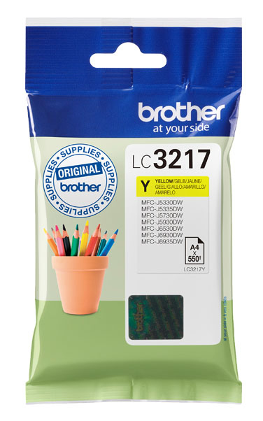 BROTHER Ink Cartridge - Lc3217y - 550 Pages - Yellow