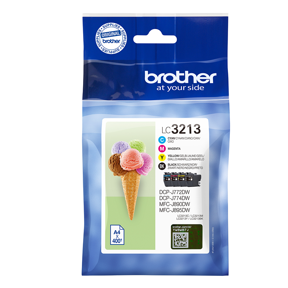BROTHER Ink Cartridge Value Pack Black Cyan Magenta Yellow (lc3213val)