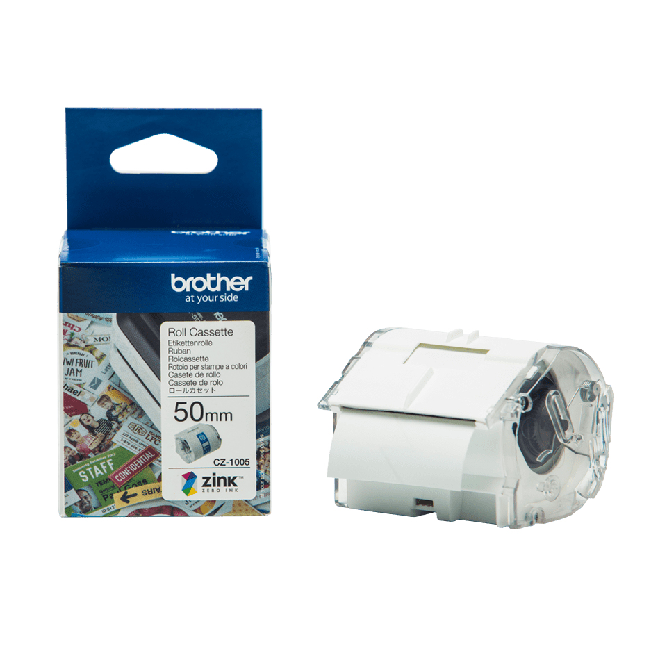 BROTHER Label Roll Cz-1005 Full Colour 5m Continuous 50mm Wide