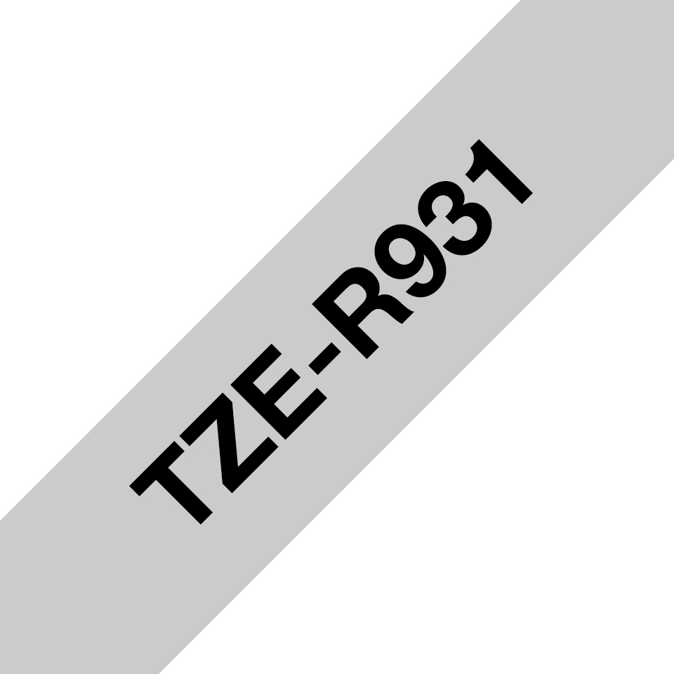 BROTHER Tape Tzer931 12mm Black On Silver Satin Ribbon