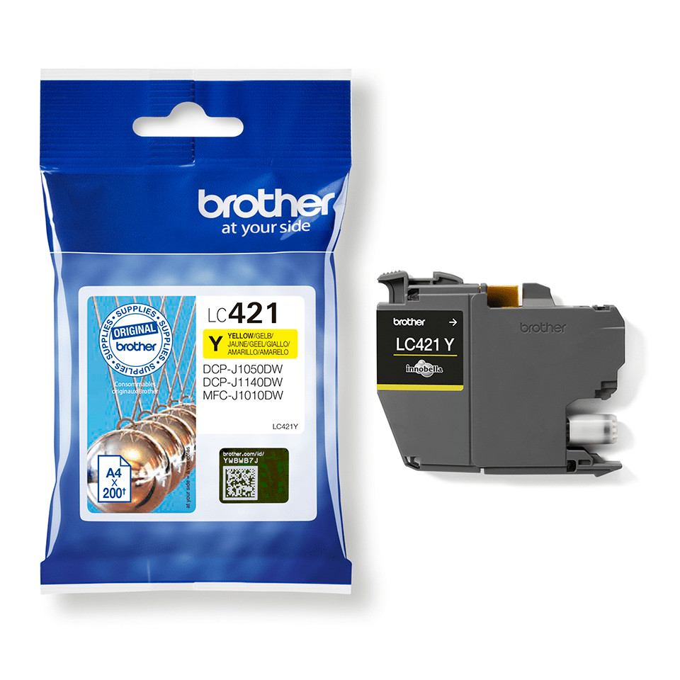 BROTHER Ink Cartridge - Lc-421y - 200 Pages - Yellow