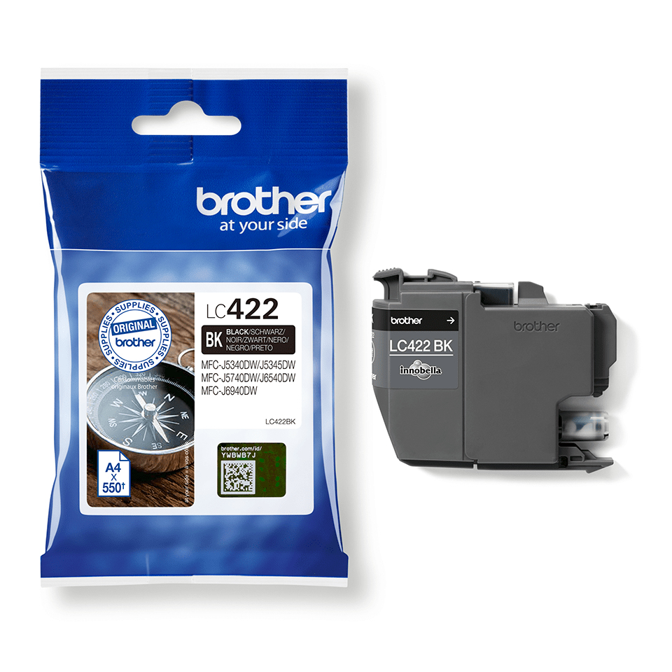 BROTHER Ink Cartridge - Lc422bk - 550 Pages - Black - Single Blister Pack