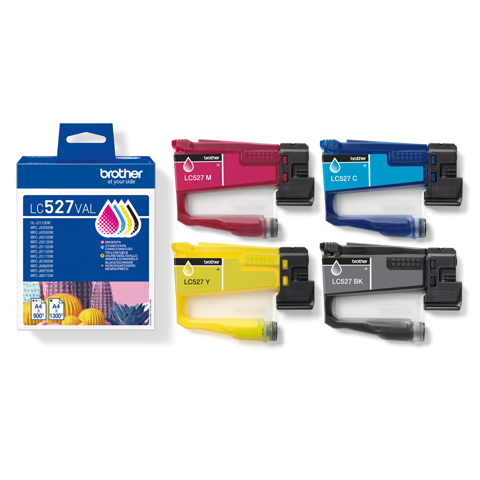BROTHER Ink Cartridge - Lc527val Value Pack - 1300 Pages - Black / 900 Pages - Cyan, Yellow, Magenta