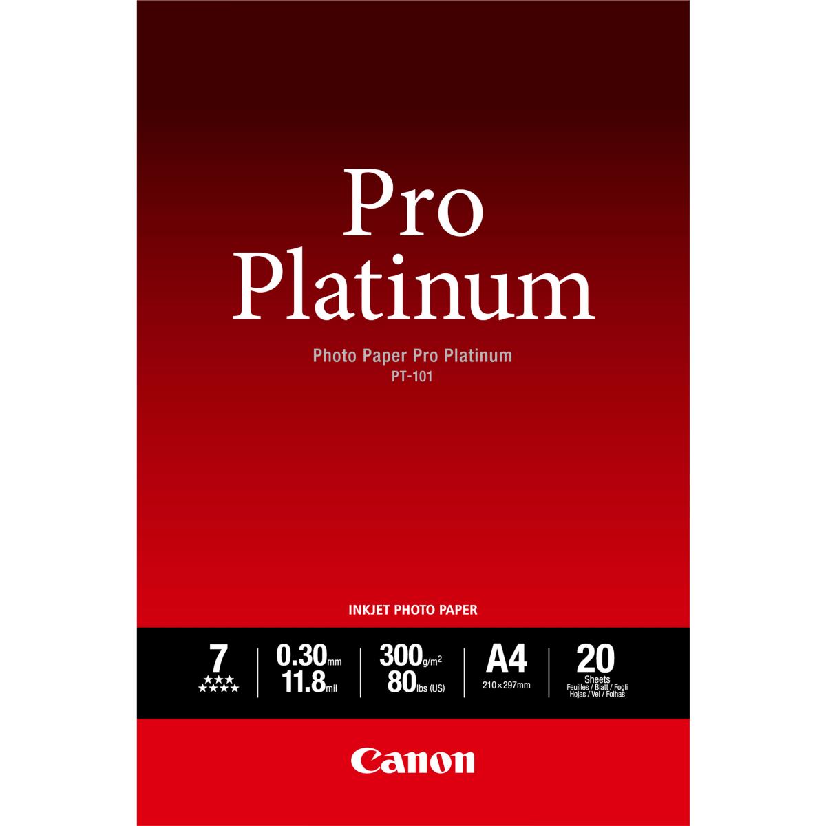 CANON Photo Paper Pro Platinum Pt-101  A4 20sh (2768b016)