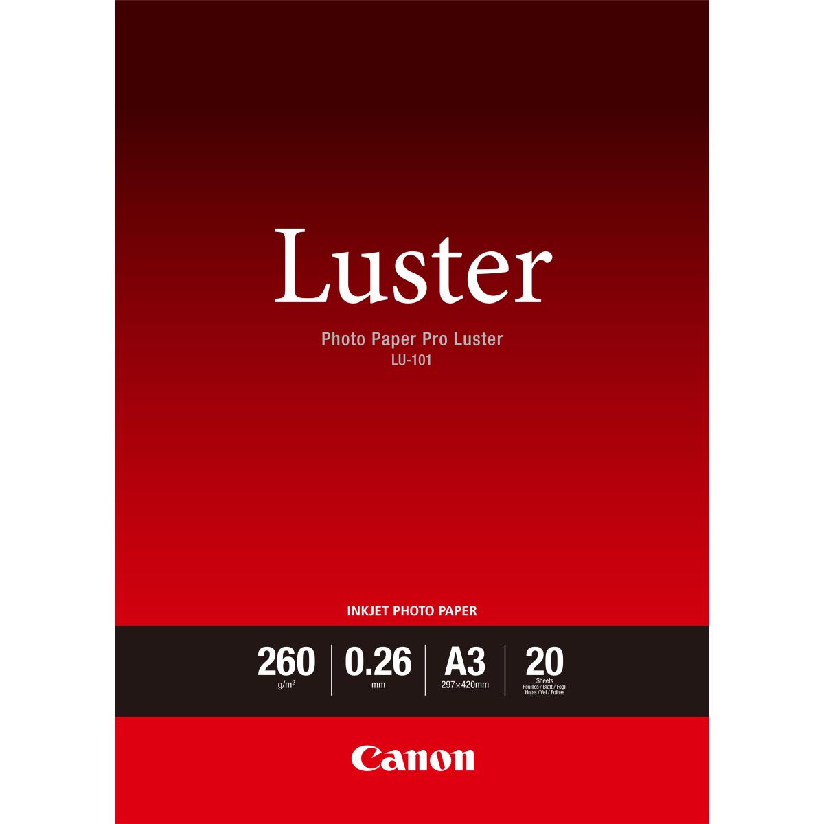 CANON Luster Paper Lu-101 A3 20 Sheets