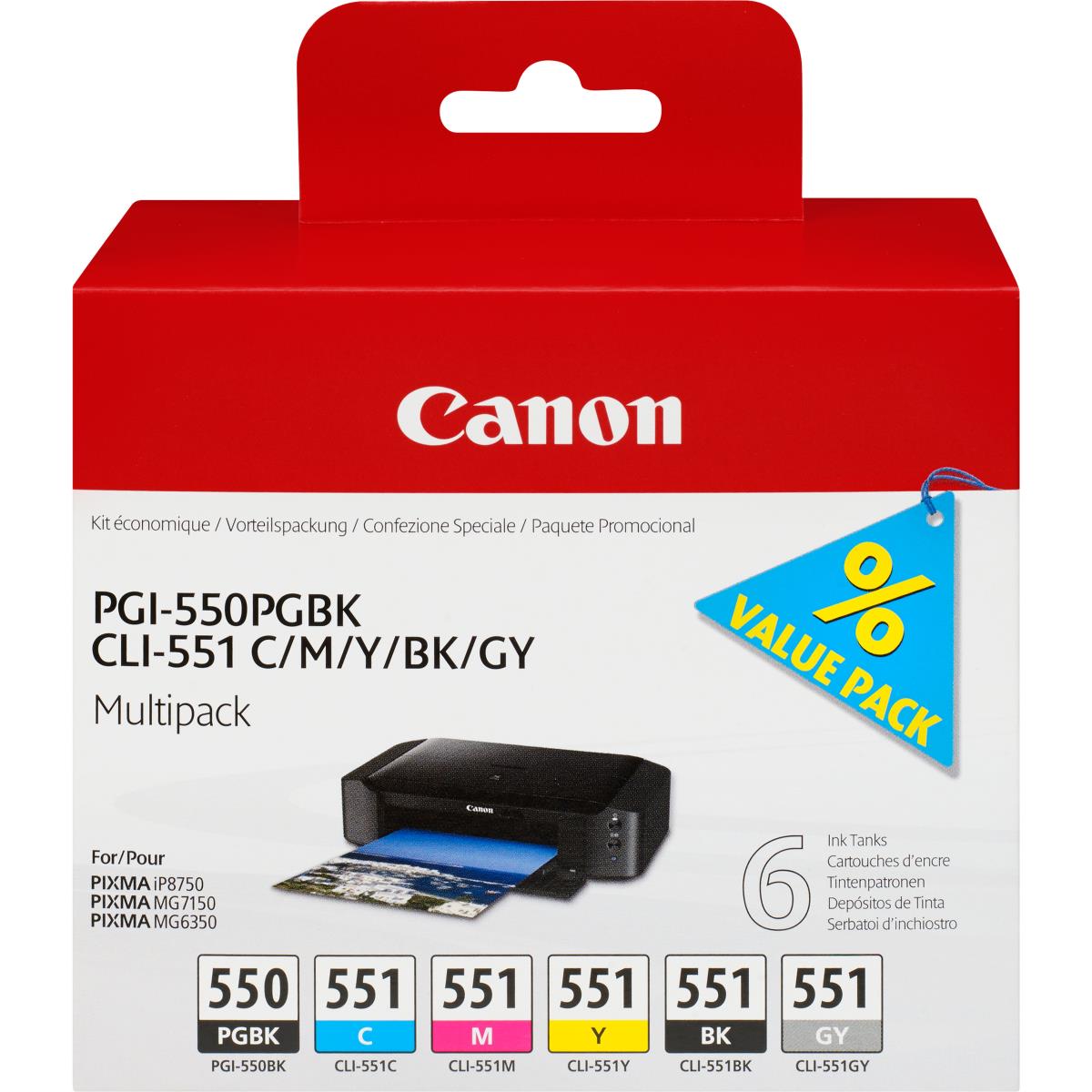 CANON Ink Cartridge - Pgi-550 - Standard Capacity 50ml - Value Pack