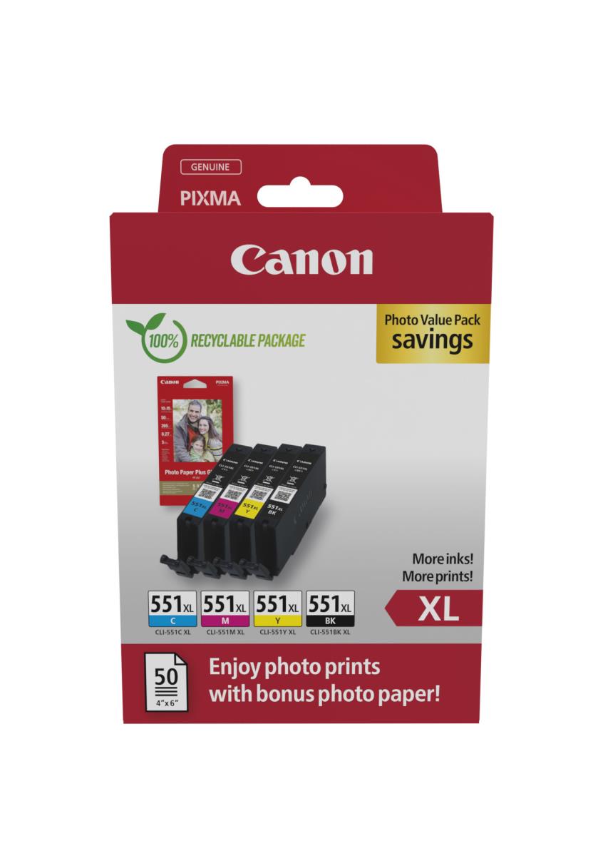 CANON Ink Cartridge - cli-551xl Bk/c/m/y Photo Value