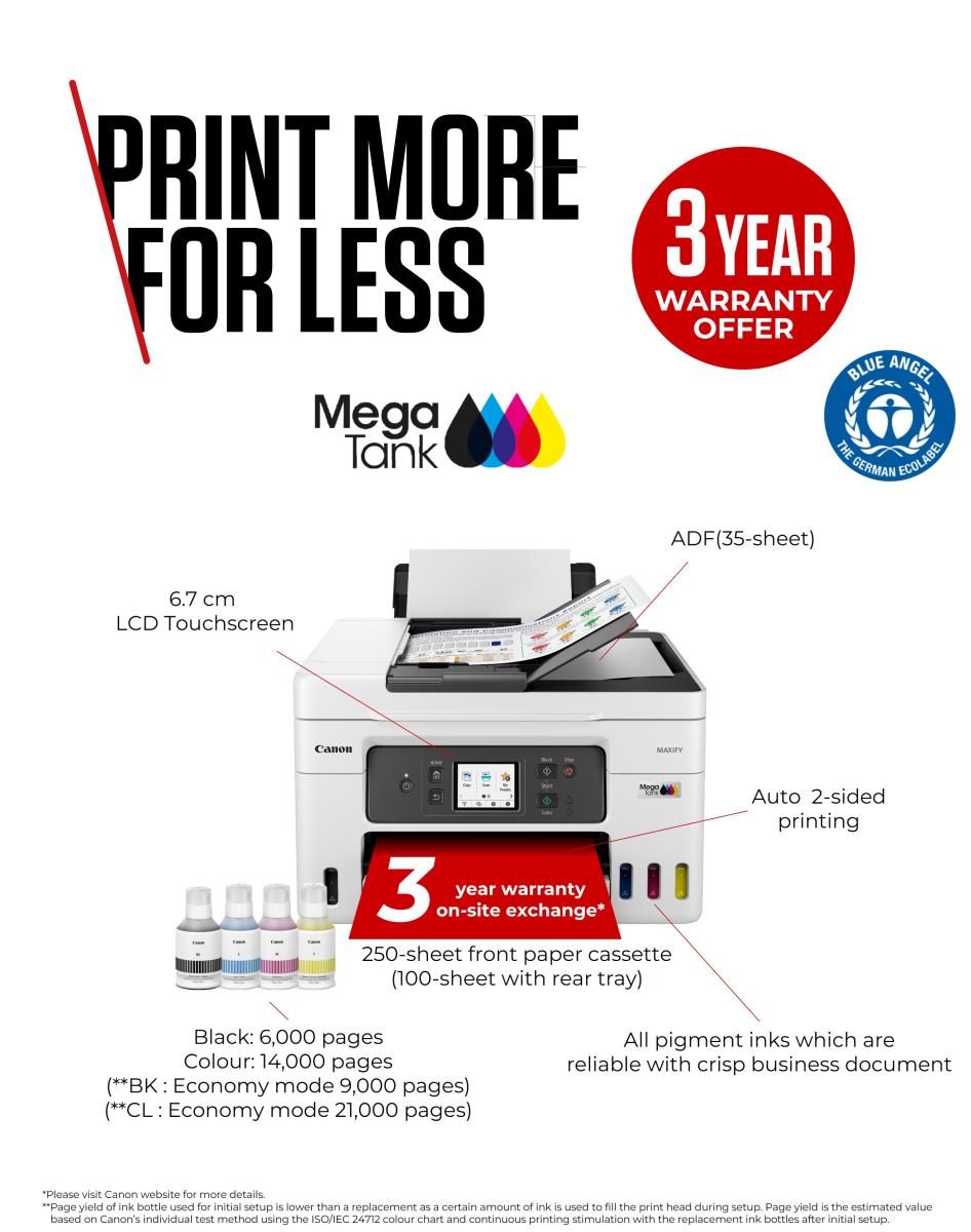 CANON Maxify Gx4050 - Multifunction Printer - Colour - Inkjet - A4 - Wi-Fi/ Ethernet