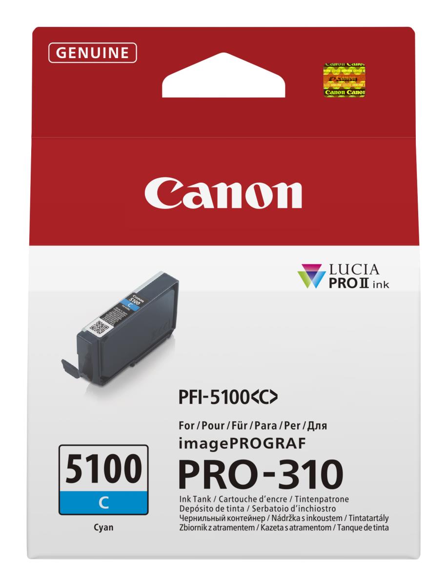 CANON Ink Tank - Pfi-5100c - Standard Capacity - 14.4ml - Cyan