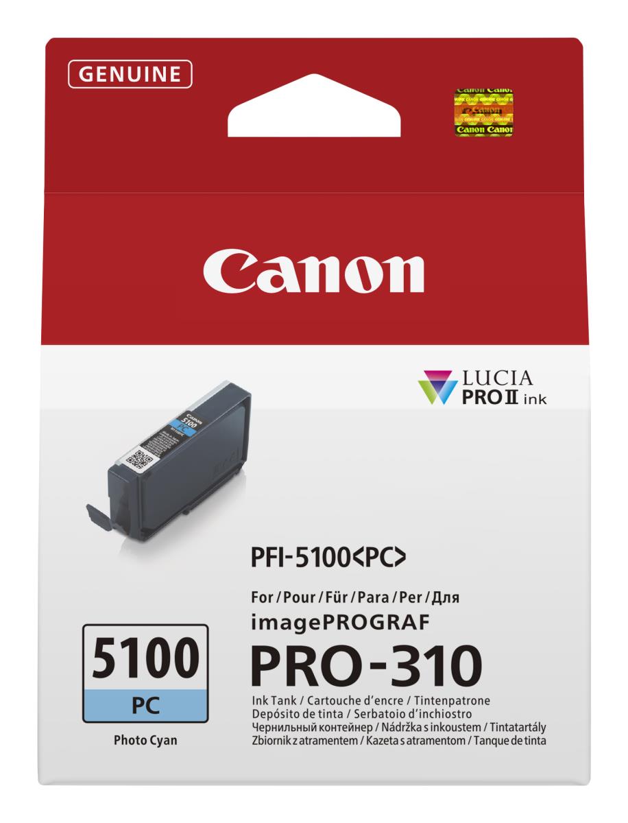 CANON Ink Tank - Pfi-5100pc - Standard Capacity - 14.4ml - Photo Cyan