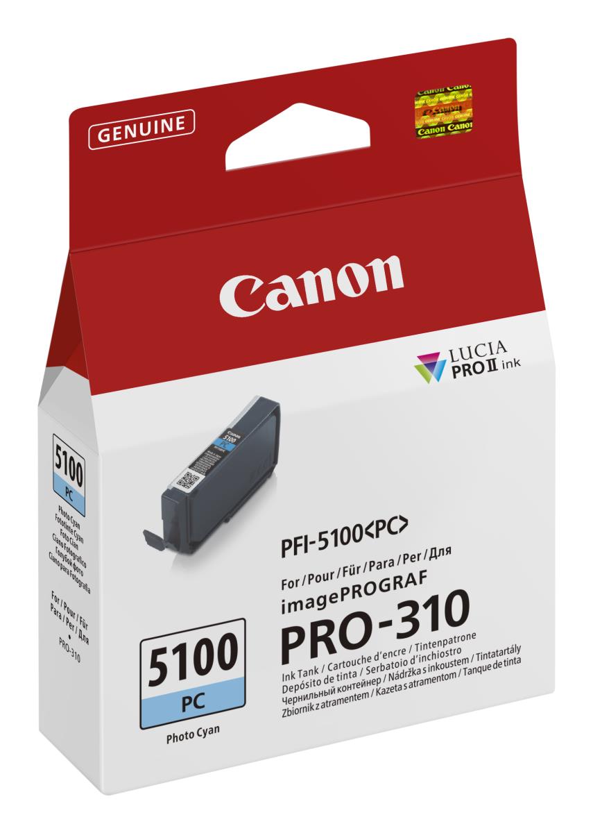 CANON Ink Tank - Pfi-5100pc - Standard Capacity - 14.4ml - Photo Cyan