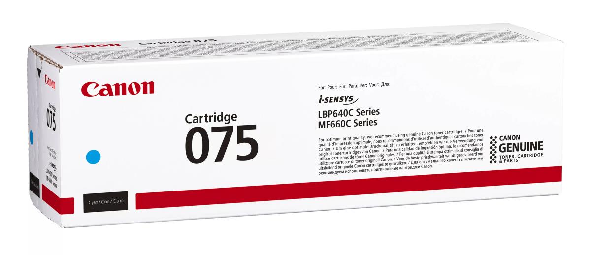 CANON Toner Cartridge - 075 - Standard Capacity - 1300 Pages - Cyan