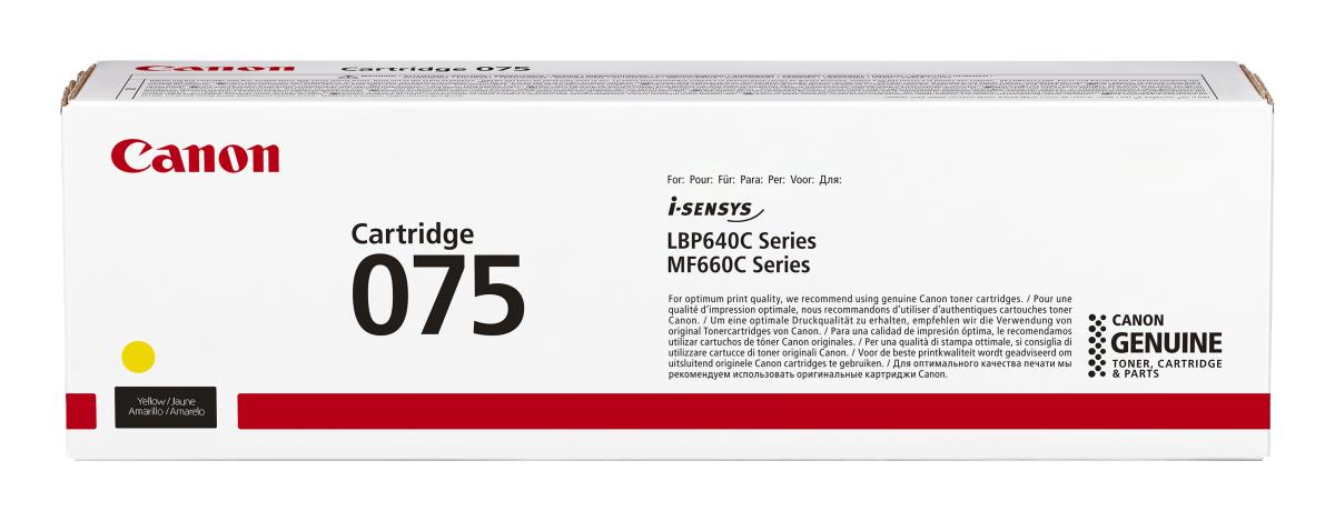CANON Toner Cartridge - 075 - Standard Capacity - 1300 Pages - Yellow