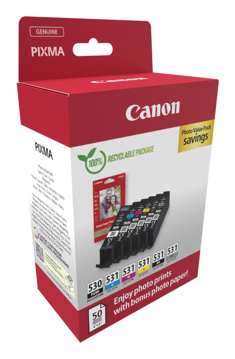 CANON Ink Cartridge - Pgi-530/ Cli-531 - Standard Capacity - Photo Value Pack