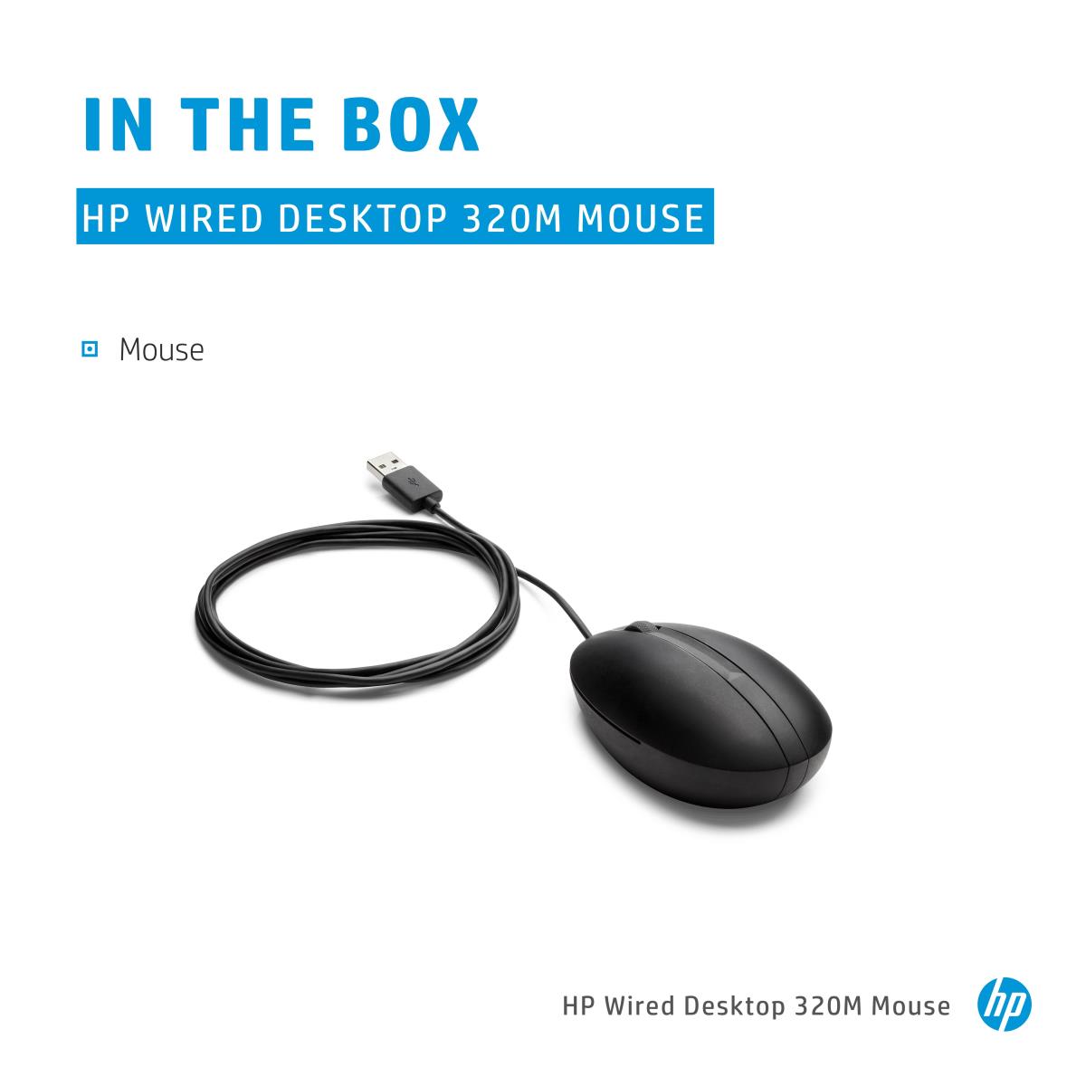 HP Wired Scroll Mouse - 320M - USB - Optical
