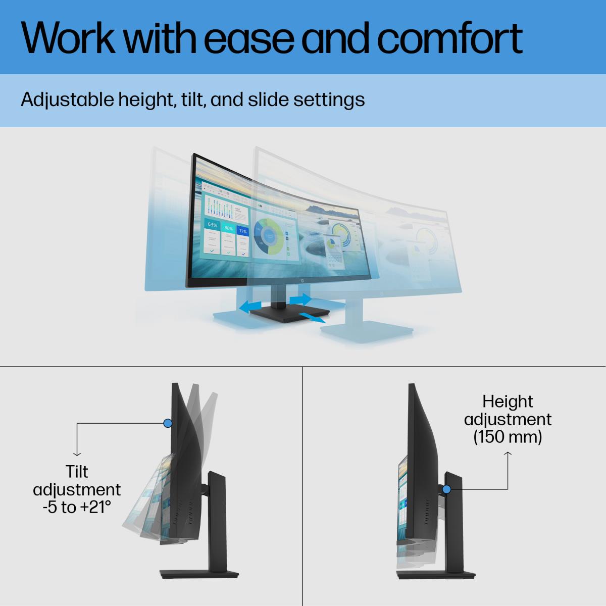 HP Curved Monitor - P34hc G4 - 34in - 3440x1440 (WQHD)