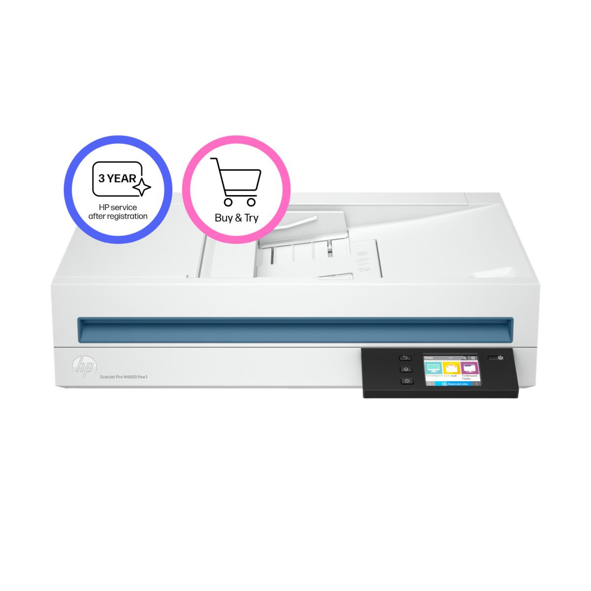HP ScanJet Pro N4600 fnw1 - Flatbed Scanner - USB / Ethernet / Wi-Fi