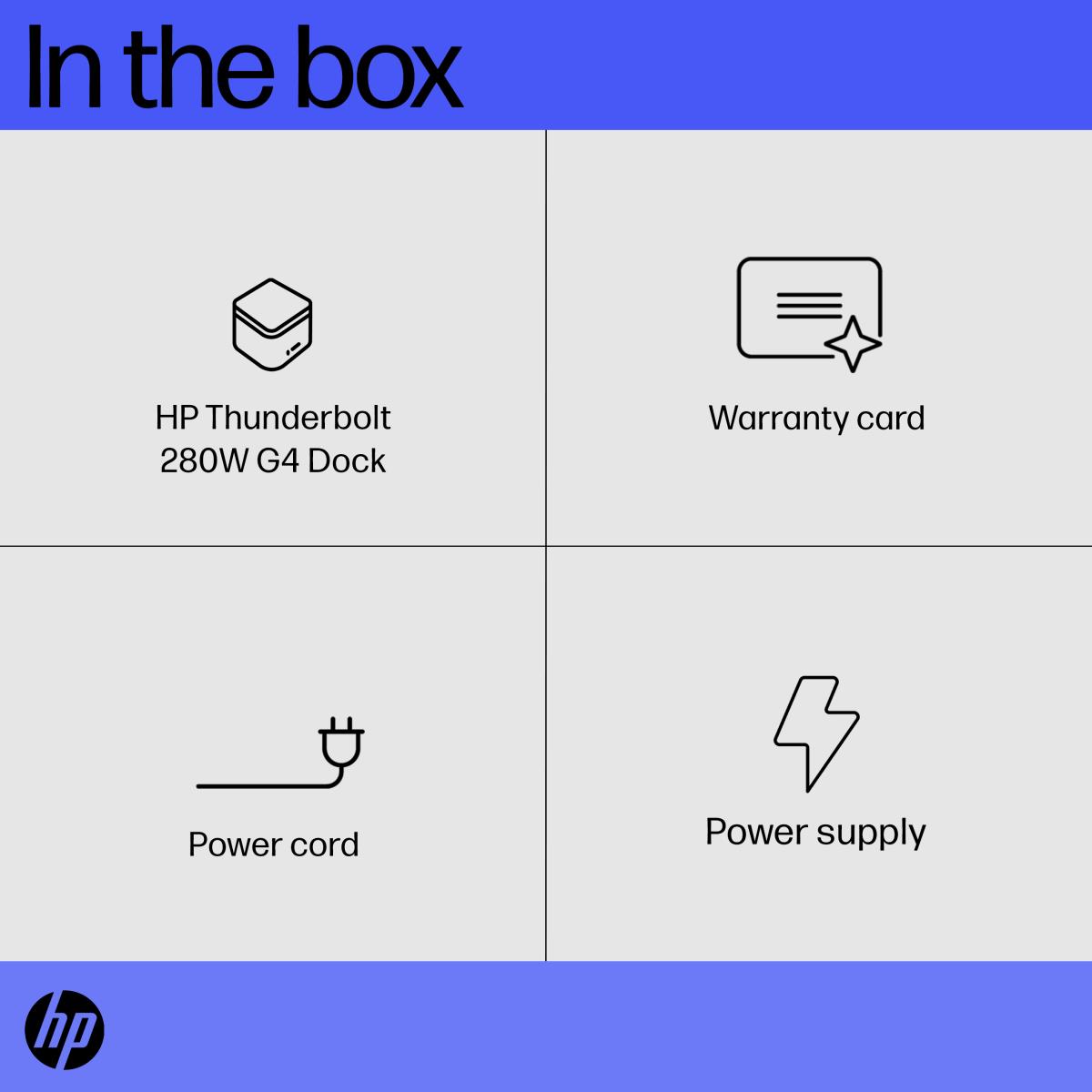 HP Docking Station Thunderbolt G4 - 280W - Combo Cable