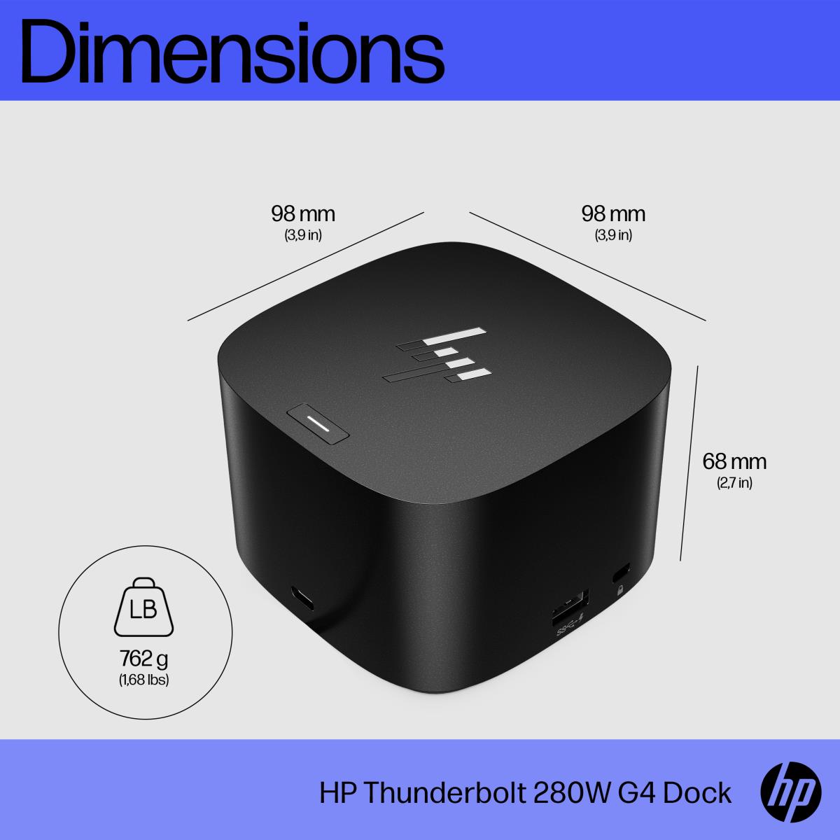 HP Docking Station Thunderbolt G4 - 280W - Combo Cable