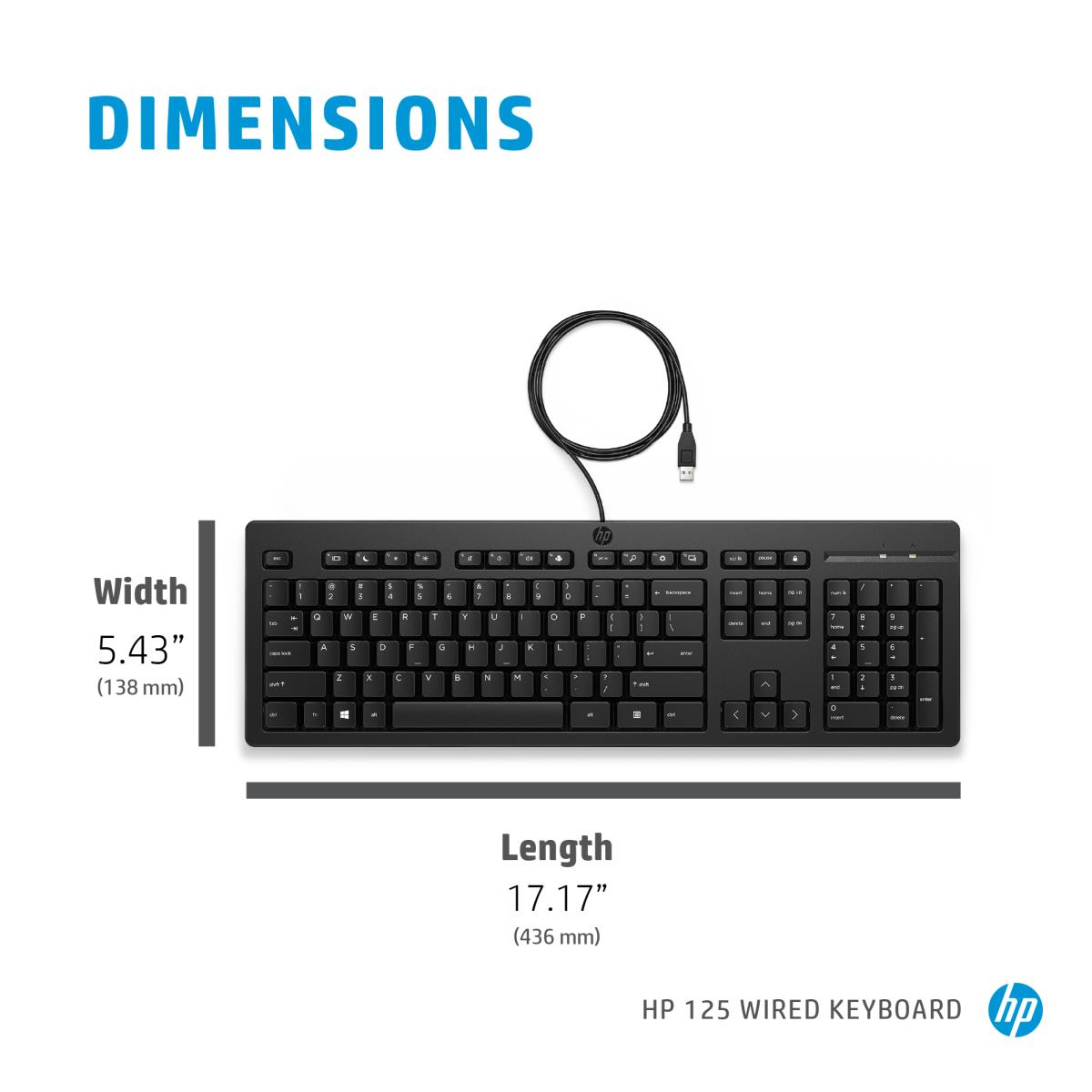 HP Wired Keyboard 125 - Azerty French