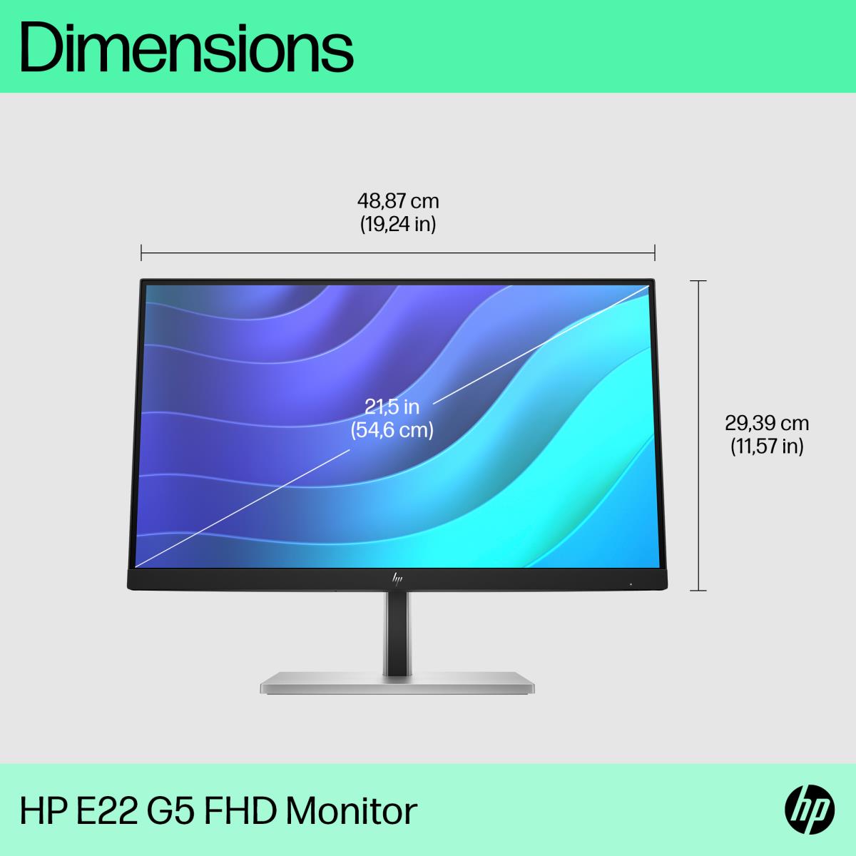 HP Desktop Monitor - E22 G5 - 22in - 1920x1080 (FHD) - IPS