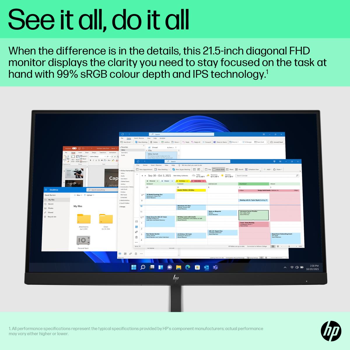 HP Desktop Monitor - E22 G5 - 22in - 1920x1080 (FHD) - IPS