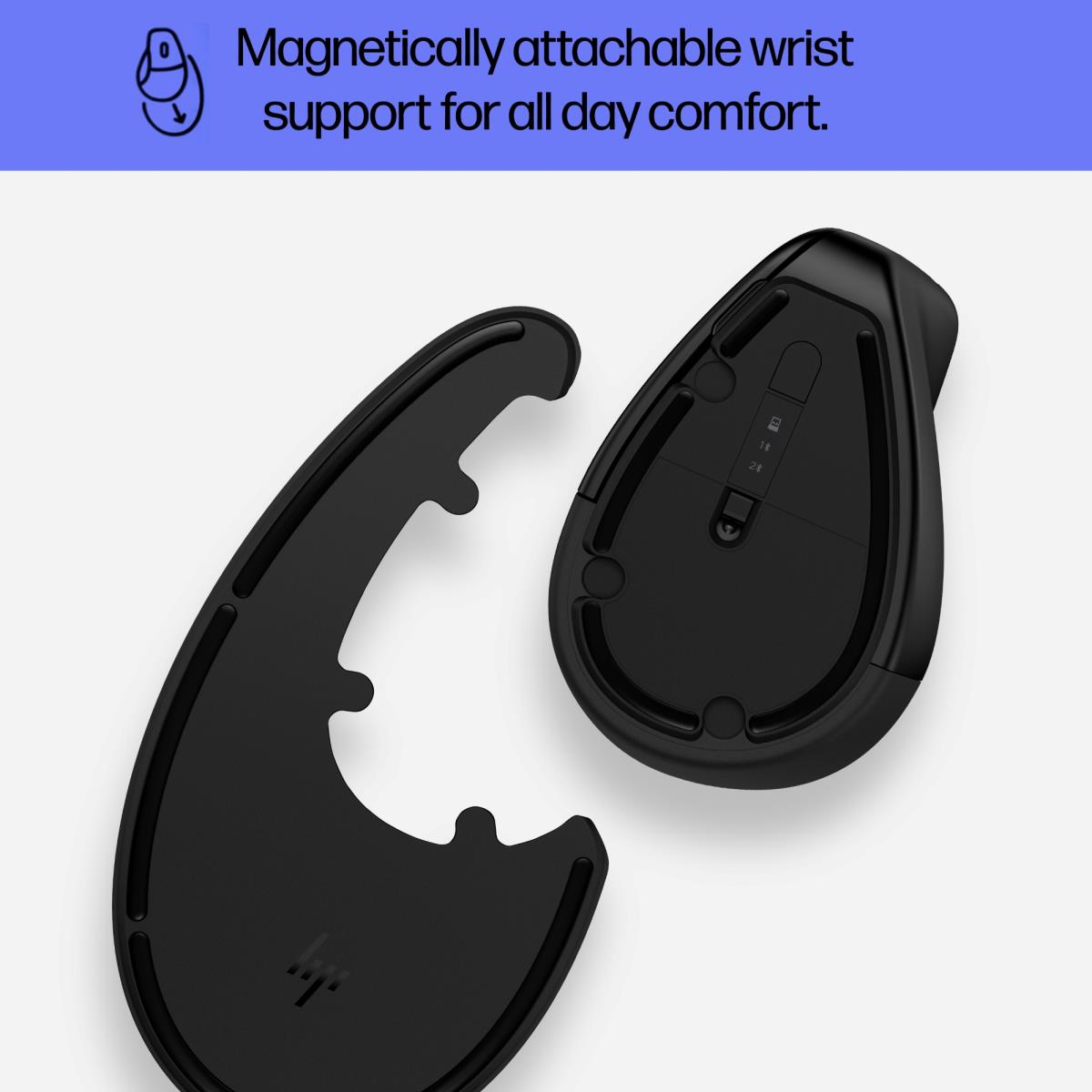 HP Wireless Ergonomic Vertical Mouse - 925 - Black