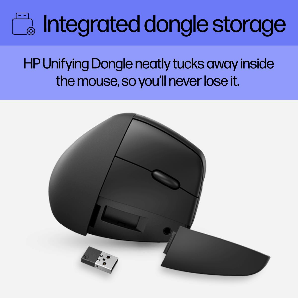 HP Wireless Ergonomic Vertical Mouse - 925 - Black