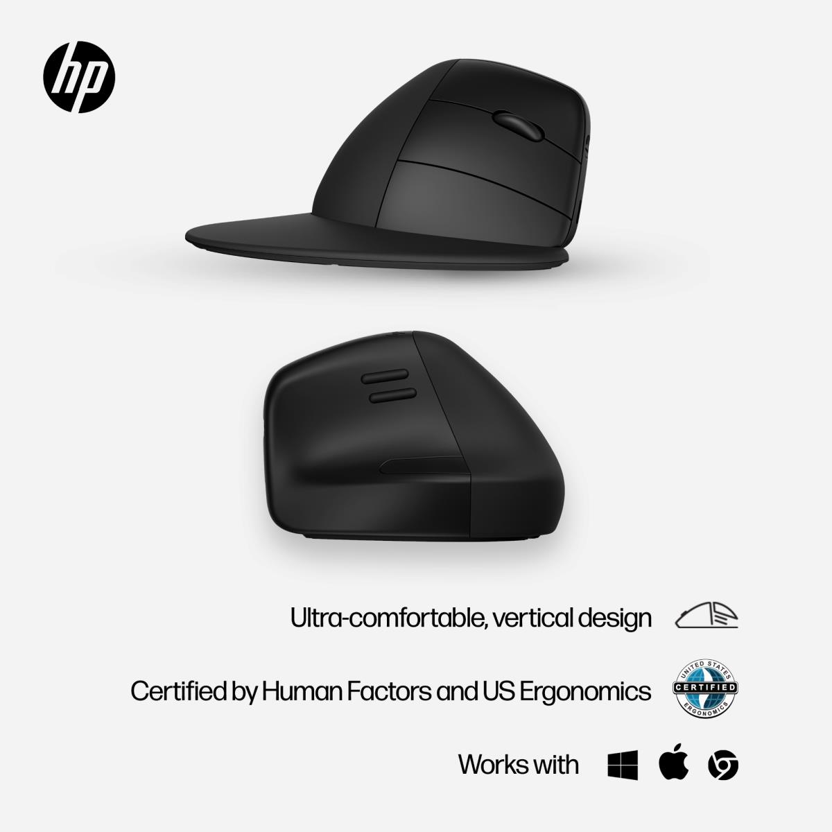 HP Wireless Ergonomic Vertical Mouse - 925 - Black