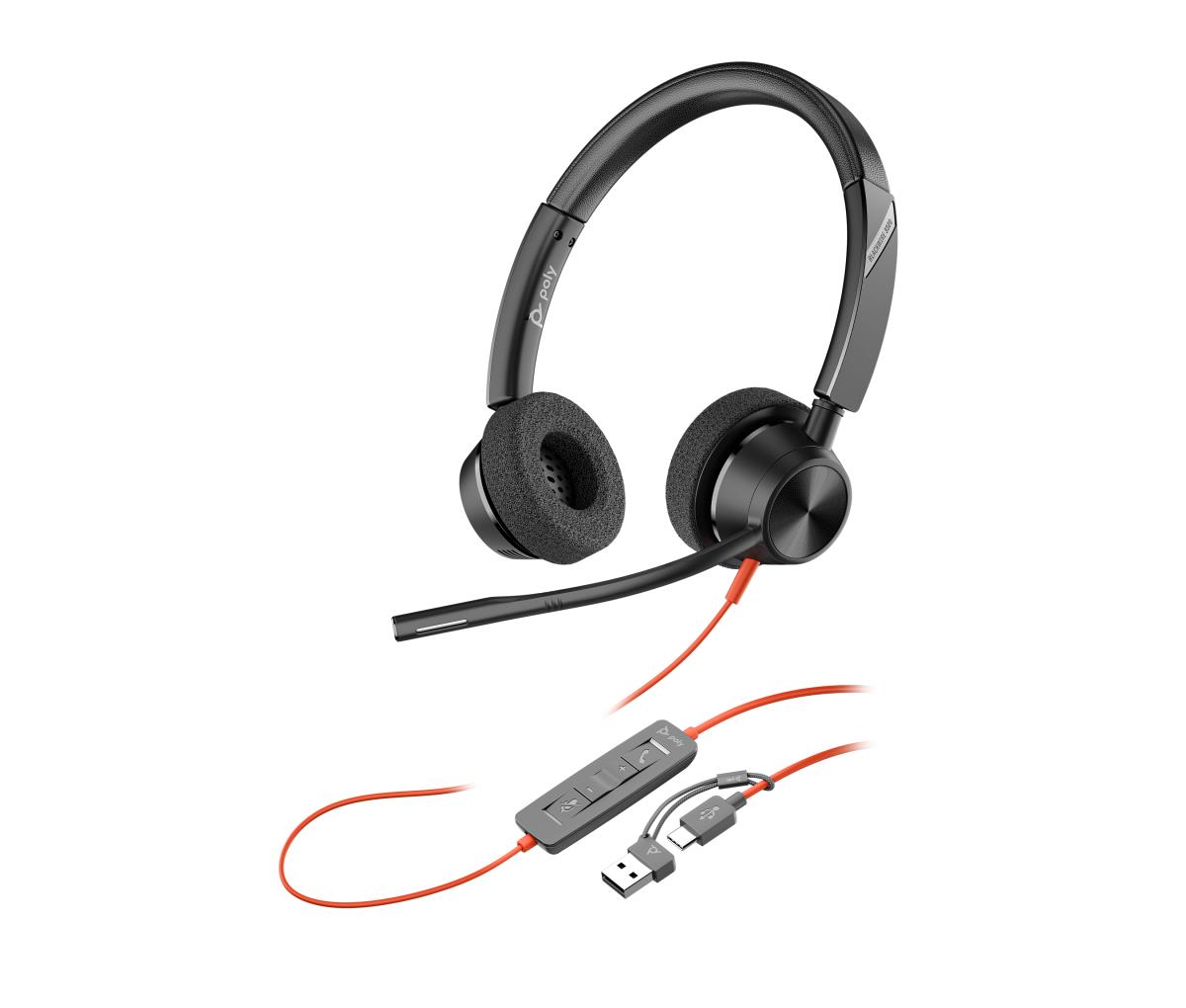 HP Headset Blackwire 3320-m - Stereo - USB-c - USB-C/A Adapter