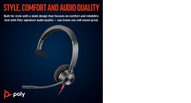 HP Headset Blackwire 3310-m - Monaural - USB-C - USB-C/A Adapter