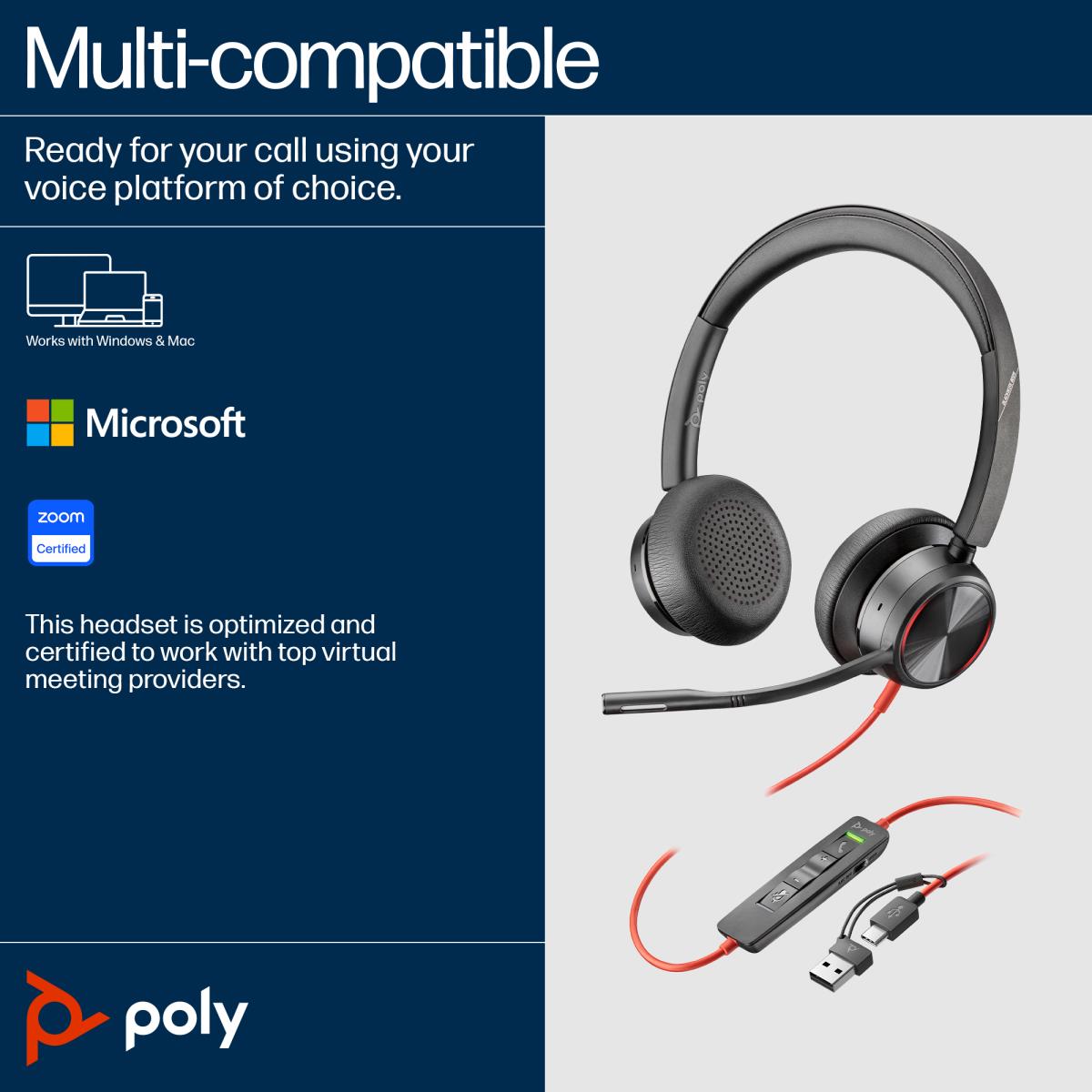 HP Headset Blackwire 8225 - USB-C - USB-C/A Adapter