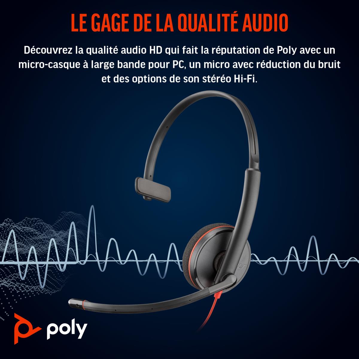 HP Headset Blackwire 3210 - Monaural - USB-C - USB-C/A Adapter