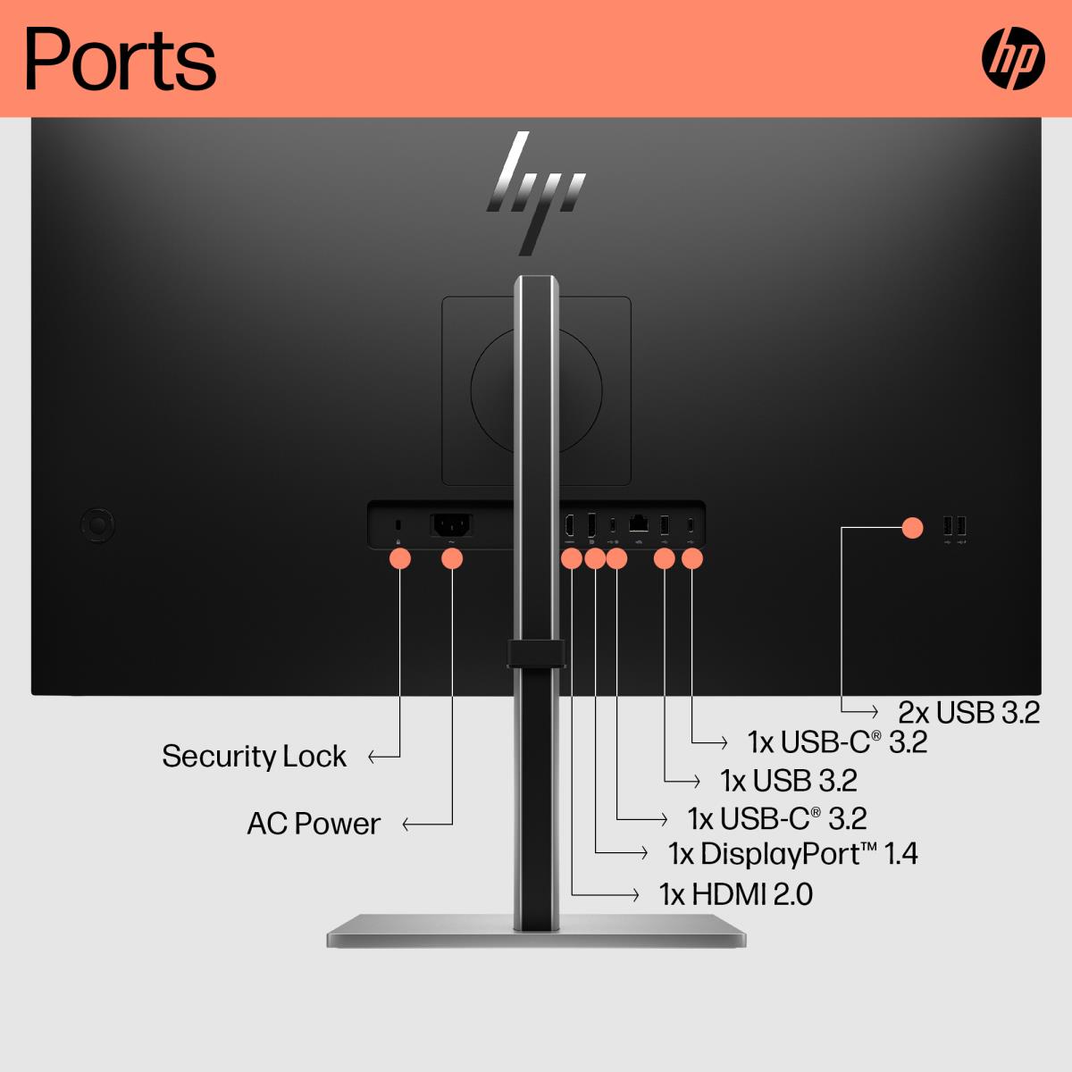 HP Desktop USB-C Monitor - E32k G5 - 32in - 3840x2160 (4K UHD)
