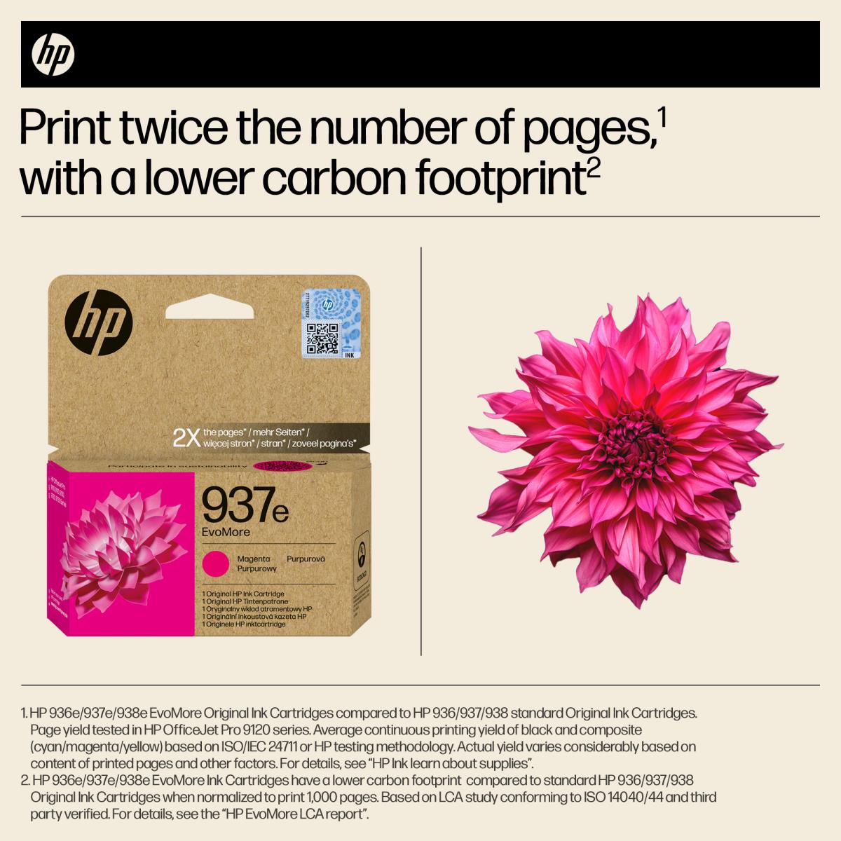 HP Ink Cartridge - 937e EvoMore - 1650 Pages - Magenta