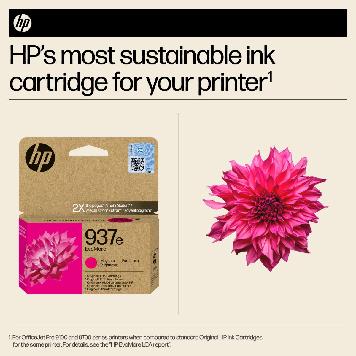 HP Ink Cartridge - 937e EvoMore - 1650 Pages - Magenta