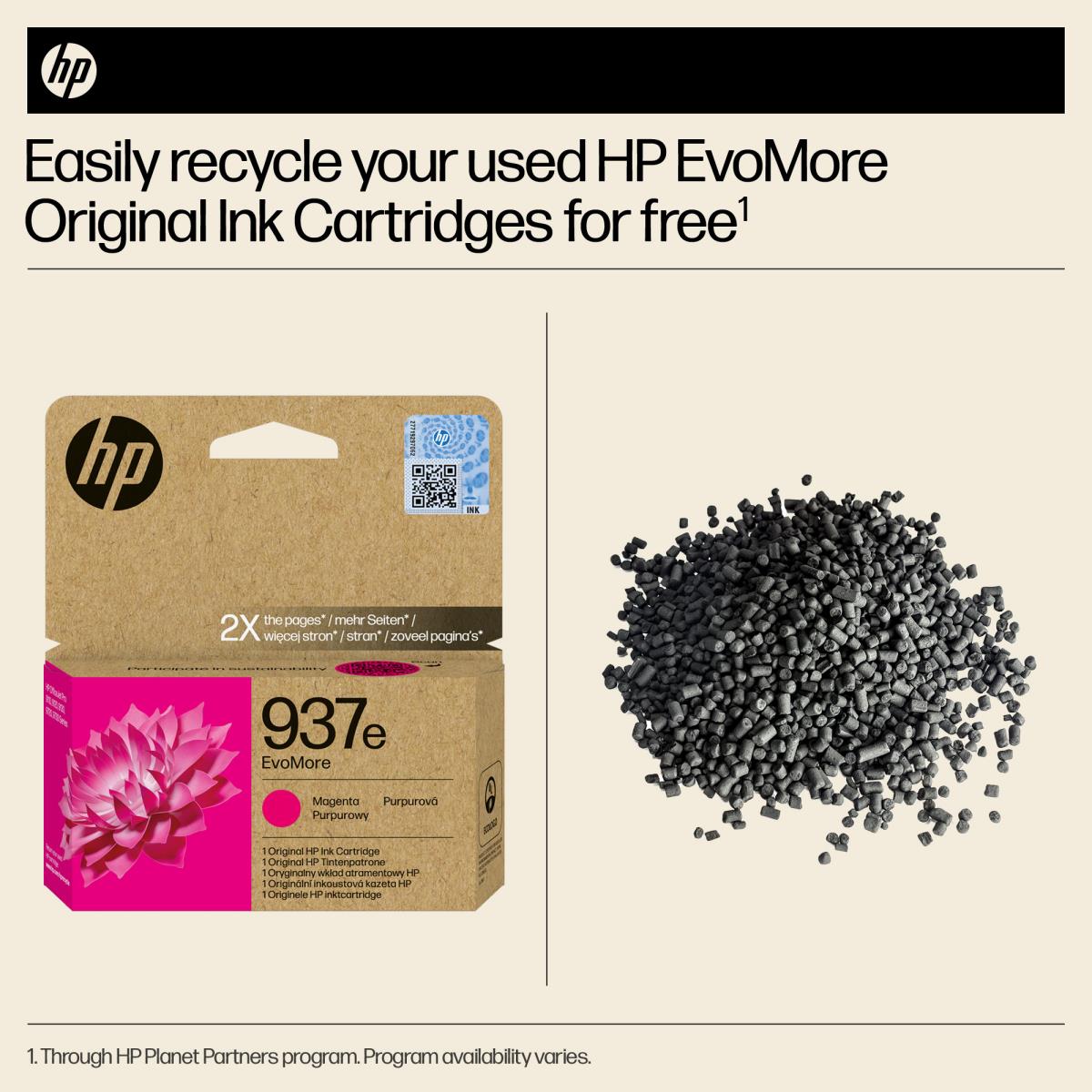 HP Ink Cartridge - 937e EvoMore - 1650 Pages - Magenta