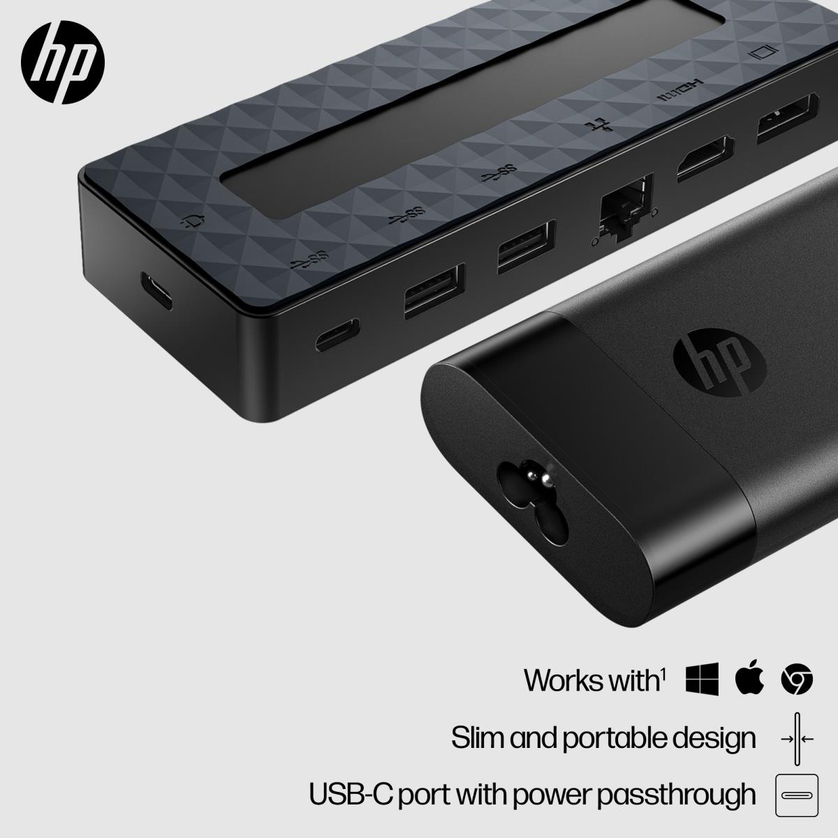 HP Universal Laptop Charger w/ USB-C Hub Combo