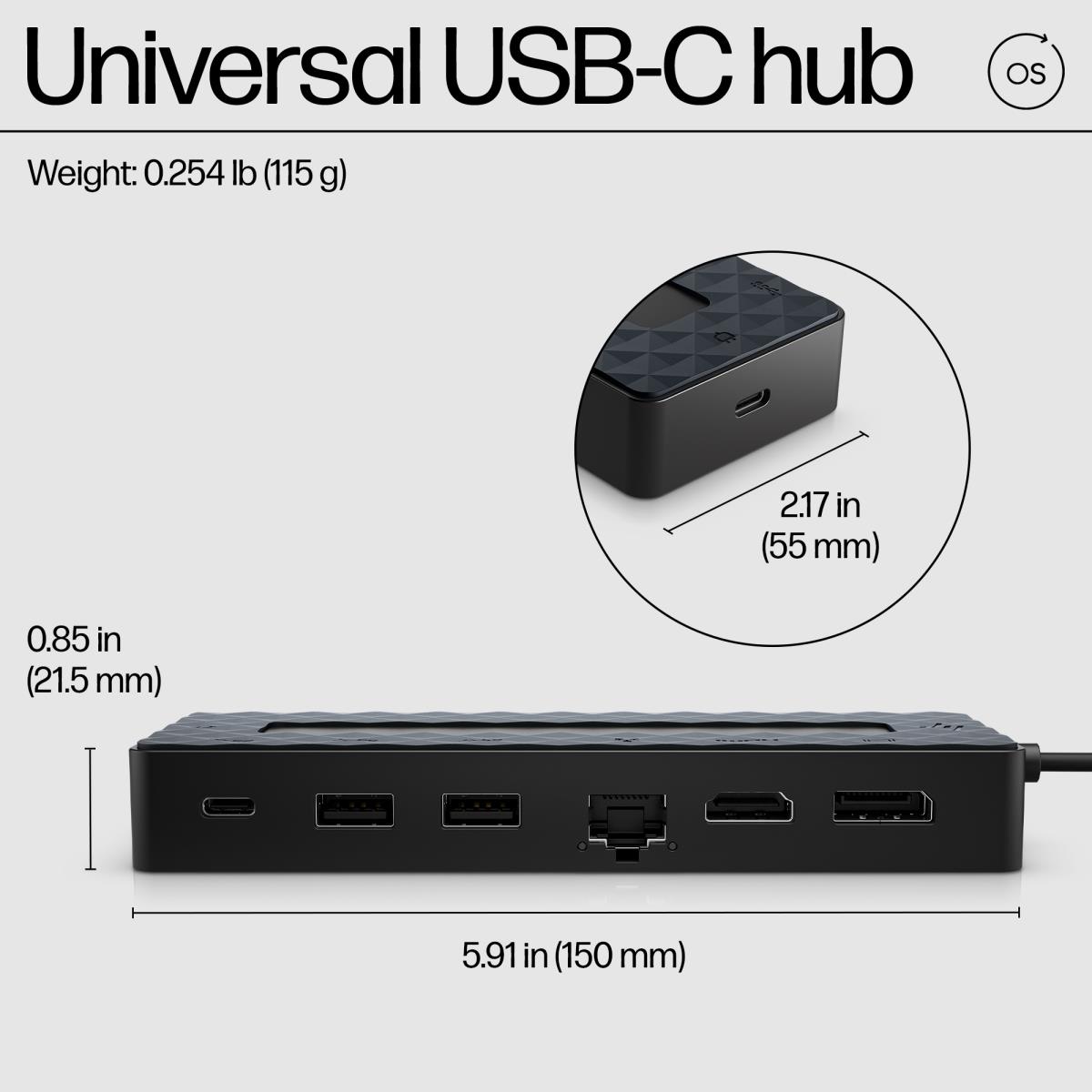 HP Universal Laptop Charger w/ USB-C Hub Combo