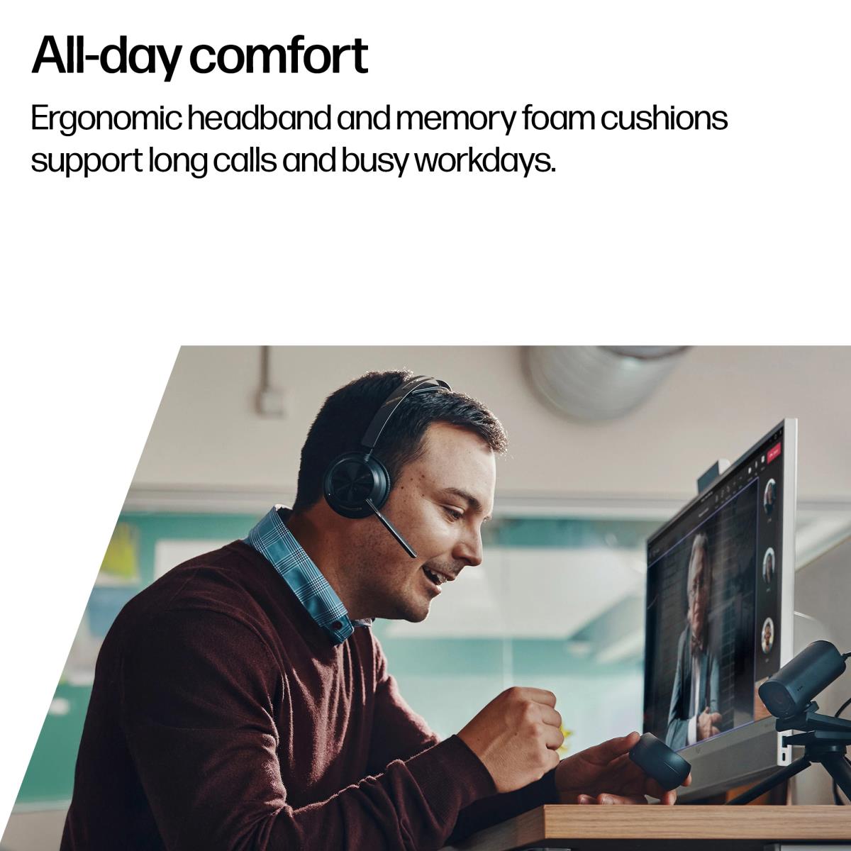 HP Headset Voyager Focus 2 - Stereo - Bluetooth/USB-C - USB-C/A Adapter